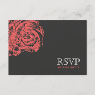 311 Ruffled Peony Coral Melon RSVP Karte