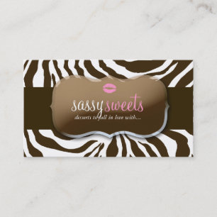 311 Sassy Süßigkeiten Zebra Visitenkarte