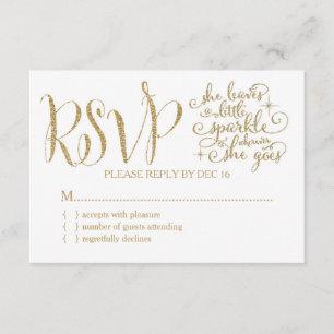 311 Sie verlasst ein wenig sparkle UAWG RSVP Karte