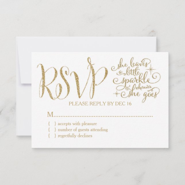 311 Sie verlasst ein wenig sparkle UAWG RSVP Karte (Vorderseite)