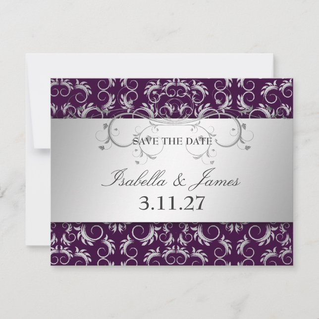 311 Silver Divine Eggplant Save the Date (Vorderseite)