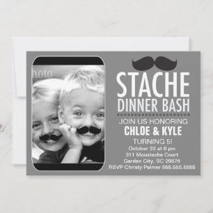 311 Stache Dinner Bash Interactive Mustache Einladung