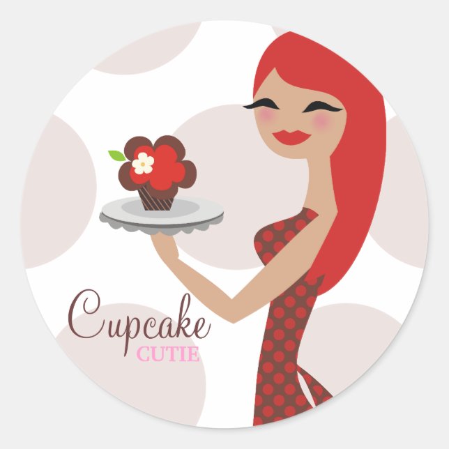 311 Süsse Cupcake Runder Aufkleber (Vorderseite)