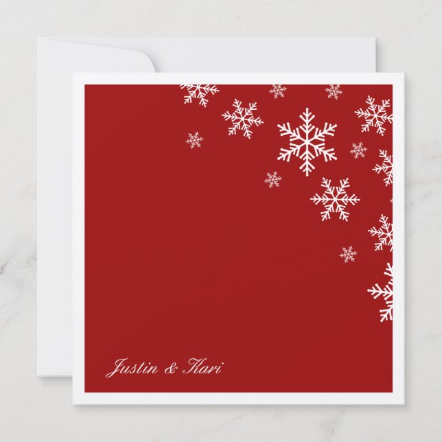 311-Sweet Snowflake Red Metallic Einladung (Vorderseite)