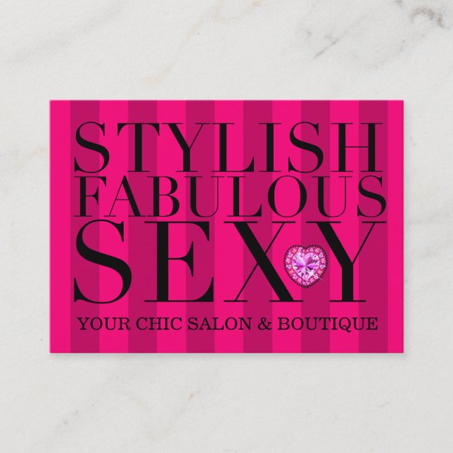 311 Tres schicke rosa Streifen Visitenkarte (Vorderseite)
