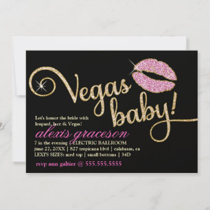 311 Vegas Baby Glitzy Kiss Metallic Einladung