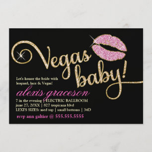 311 Vegas Baby Sparkle Kiss Metallic Einladung