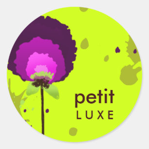 311 Verführerisch Lila Allium Neon Green Runder Aufkleber