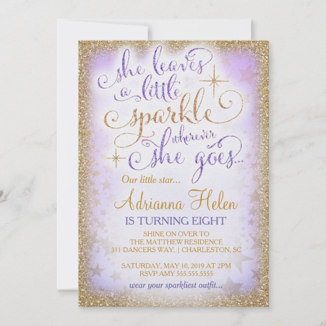 311 Verlasst sie ein kleines Sparkle, wo immer Lil Einladung (Vorderseite)