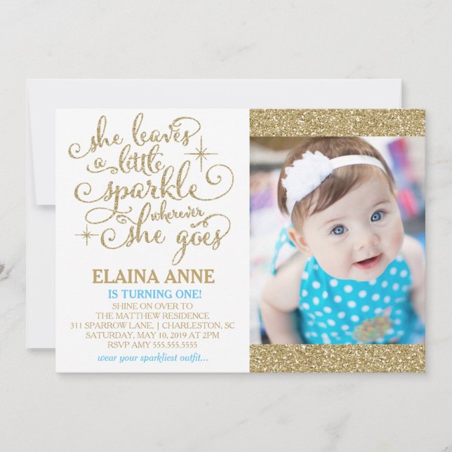 311 Verlasst sie ein kleines Sparkle, wohin sie au Einladung (Vorderseite)