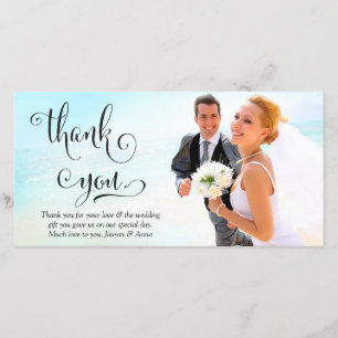 311 Vielen Dank, Script Typografy Foto Card Dankeskarte