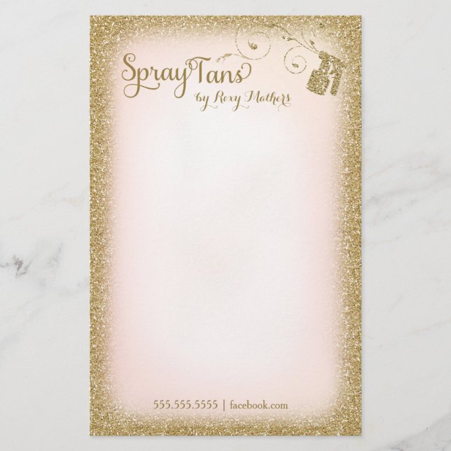 311 Vitage bezauberndes Spray-TAN-Briefpapier Briefpapier (Vorderseite)