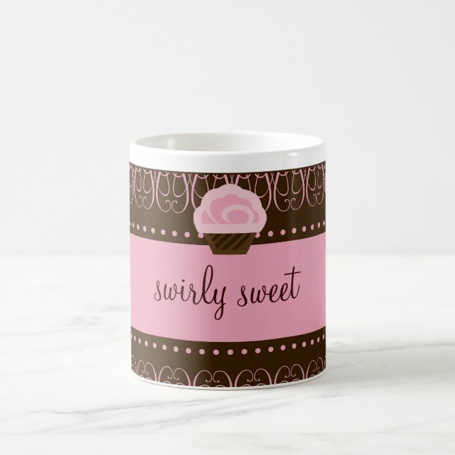 311 Wirbles süßes rosa Brown Tasse (Mittel)