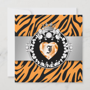 311 Zebra Tique Kiss Queen of Hearts Sweet 16 Einladung