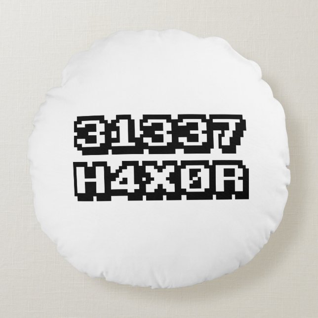 31337 H4X0R RUNDES KISSEN (Vorderseite)