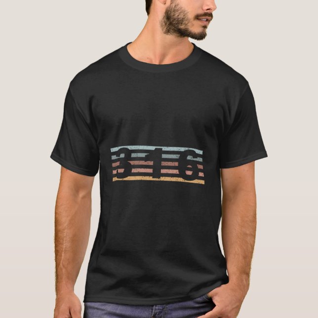 316 Area Code Kansas Wichita T-Shirt (Vorderseite)
