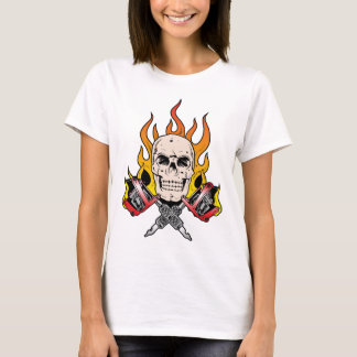 318 Flammenschädel Tattoo T-Shirt