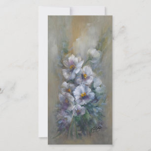 318 weiß floral 4 x 8" Karte
