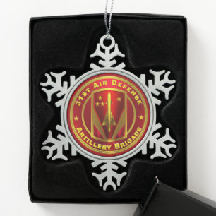 31. Brigade der Luftwaffenartillerie Schneeflocken Zinn-Ornament