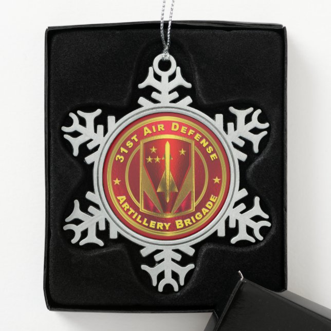 31. Brigade der Luftwaffenartillerie Schneeflocken Zinn-Ornament (Box)