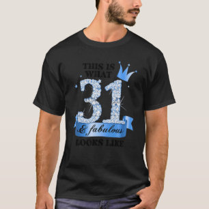 31 & Fabulous I Blue White Party Gruppe Candid Fot T-Shirt