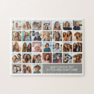 31 Foto-Collage-Raster - Textfeld - grau Puzzle
