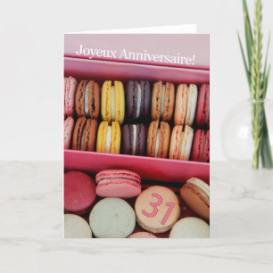 31. Französisch Geburtstag Macaron-Joyeux Annivers Karte