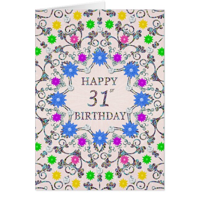 31. Geburtstag Abstrakte Blume (Vorne)