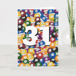 31. Geburtstag Billiard Balls Karte
