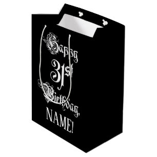 31. Geburtstag: Extravagant, elegant, Script + Ind Mittlere Geschenktüte