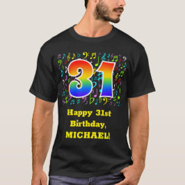 31. Geburtstag: Farbige Musiksymbole, Regenbogen 3 T-Shirt
