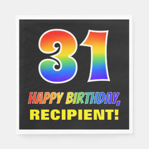 31. Geburtstag: kühl, Spaß, einfach, Regenbogen Serviette