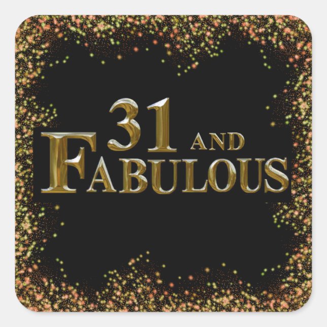 31. Geburtstag Quadratischer Aufkleber (Vorderseite)