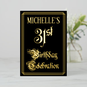 31. Geburtstagsfeier — Fancy Schrift & Benutzerdef Folieneinladung