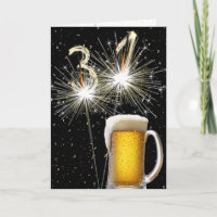 31. Geburtstagsparkler mit Bier-Tasse
