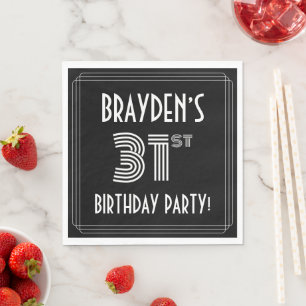 31. Geburtstagsparty: Art-Déco-Stil + Individuelle Serviette