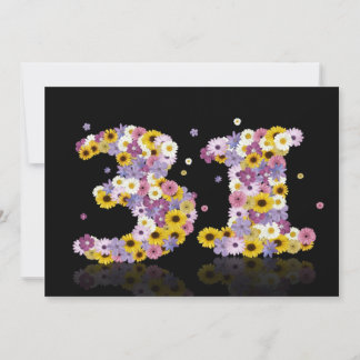 31. Geburtstagsparty mit Blumenbriefen Einladung