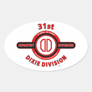 31. INFANTRIEDIVISION "DIXIE DIVISION" OVALER AUFKLEBER