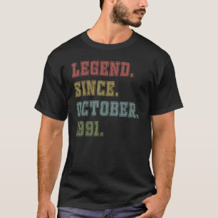 31 Jahre alte Legende seit Oktober 1991 31. Geburt T-Shirt