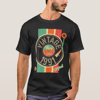 31 Jahre Geburtstag Mann 1991 Mai Turntable Antiqu T-Shirt