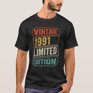 31 Jahre Vintag 1991 31. Geburtstag T-Shirt