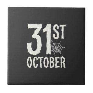 31. Oktober Halloween Spinnennetz-Design Fliese