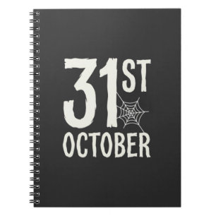 31. Oktober Halloween Spinnennetz-Design Notizblock