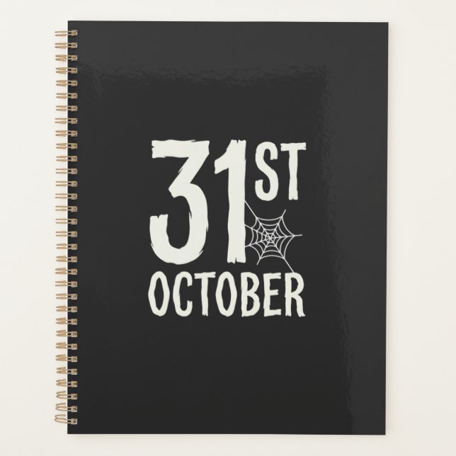 31. Oktober Halloween Spinnennetz Design Planer (Vorderseite)
