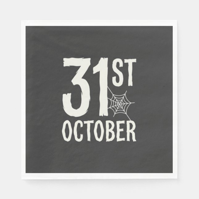 31. Oktober Halloween Spinnennetz-Design Serviette (Vorderseite)