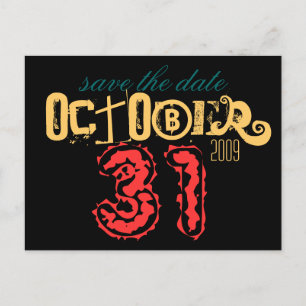 31. Oktober Save the Date Ankündigungspostkarte