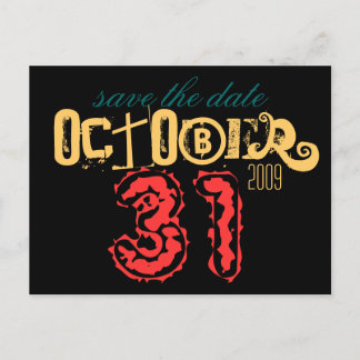 31. Oktober Save the Date Ankündigungspostkarte