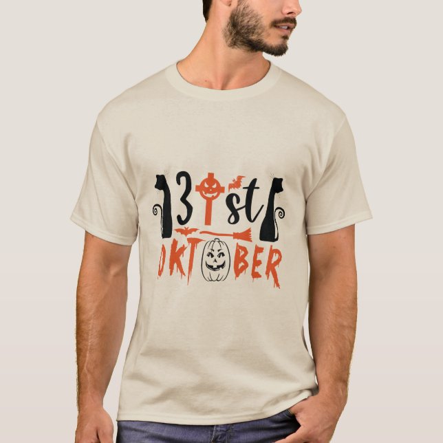 31. Oktober Schwarze Katzen Halloween T-Shirt (Vorderseite)