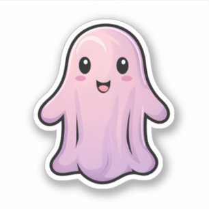 31. Oktober Spooky Halloween Niedlich Pink Ghost Aufkleber