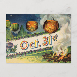 31. Oktober (Vintage-Halloween-Karte) Postkarte
